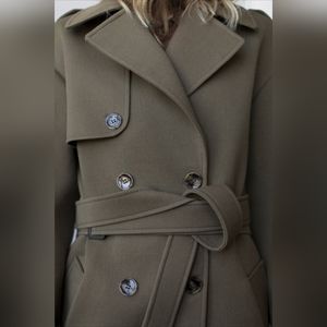 NWOT Classic Wool Trench Coat